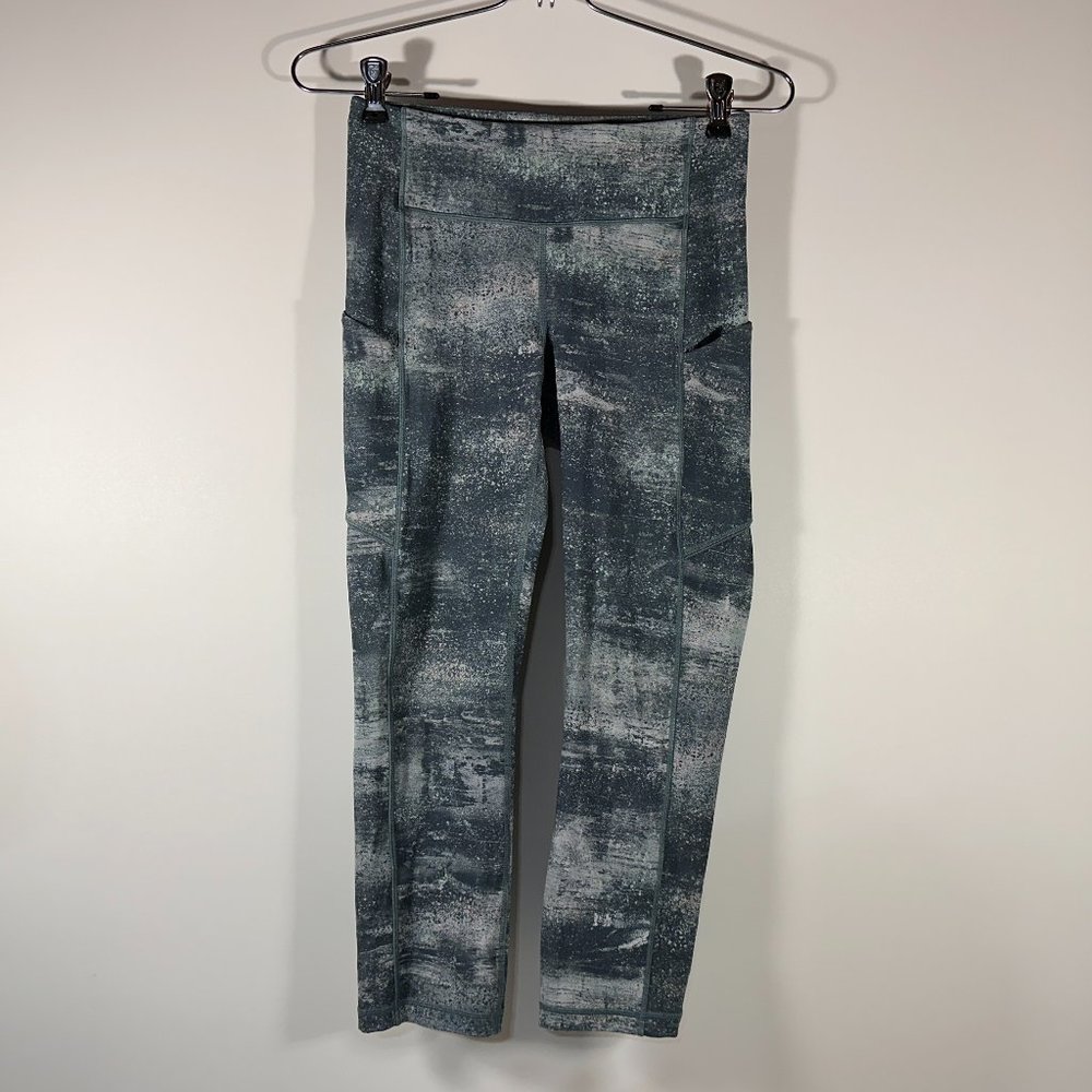 Lululemon Speed Up Crop 21" Azurite Teal Leggings Women Size 4